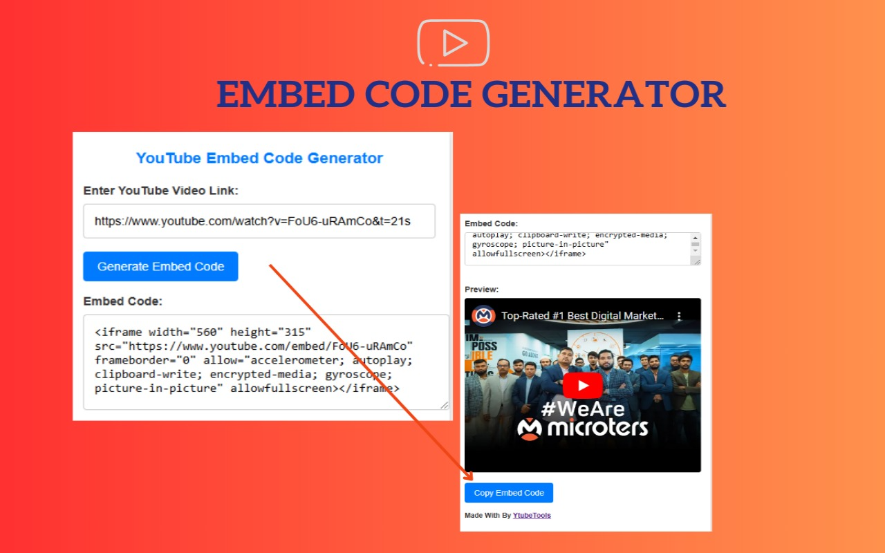 YouTube Embed Code Generator Tool
