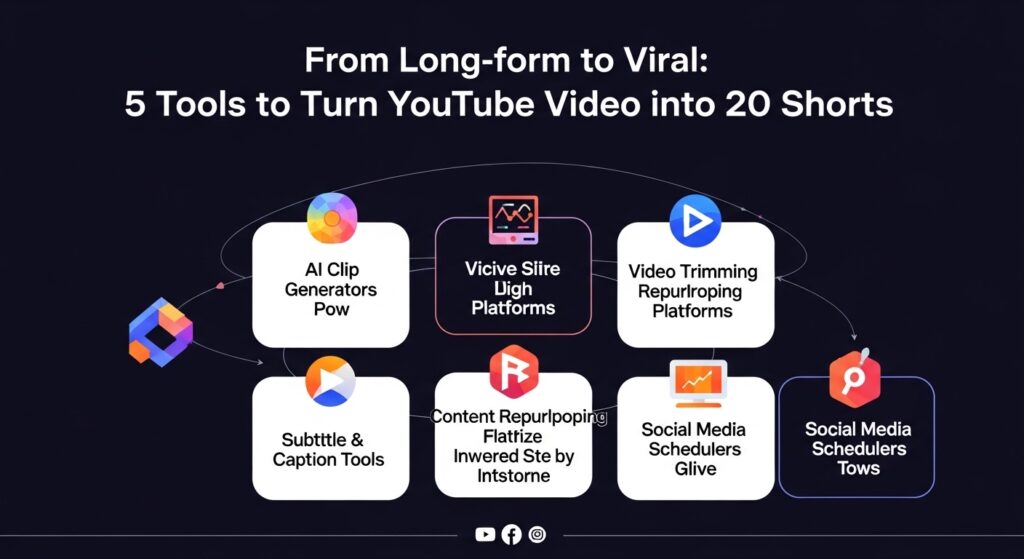 5 Tools to Turn One YouTube Video into 20 Shorts