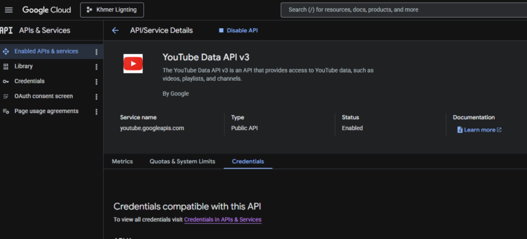 How to Create YouTube Data API v3